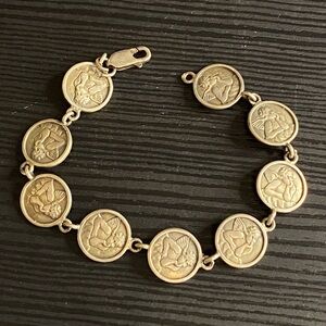 Sterling Silver Raphael Angel Link Bracelet